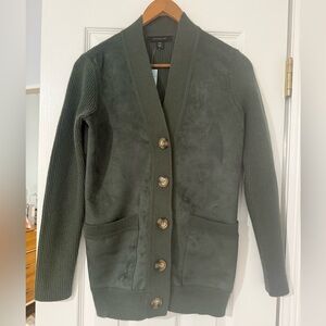 Green Button-Up Cardigan